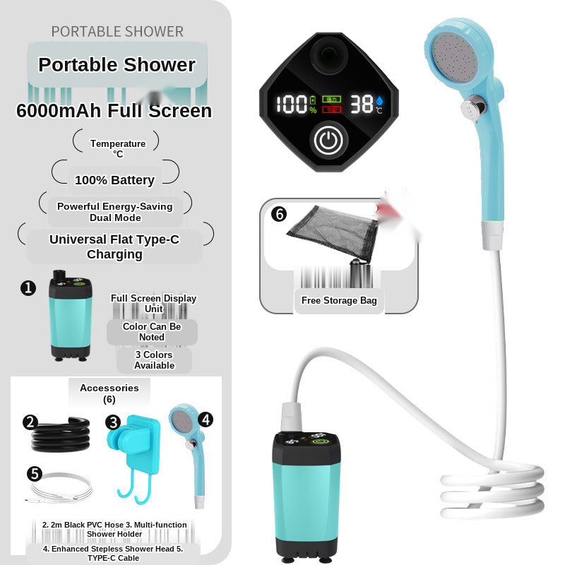 Portable Shower - Rechargeable Battery Powered