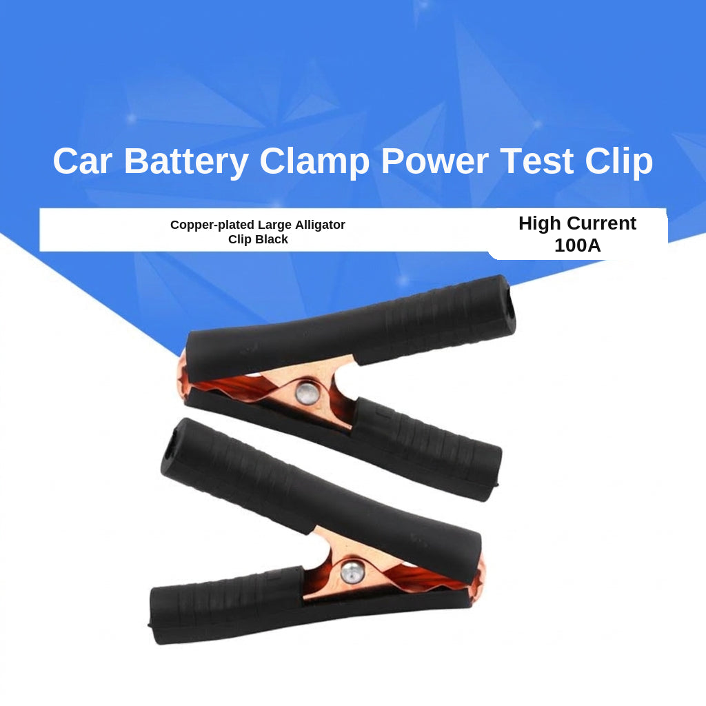 Red and black large and medium 50A charging crocodile clip with protective sleeve, 100A high current car crocodile clip power supply, copper plating