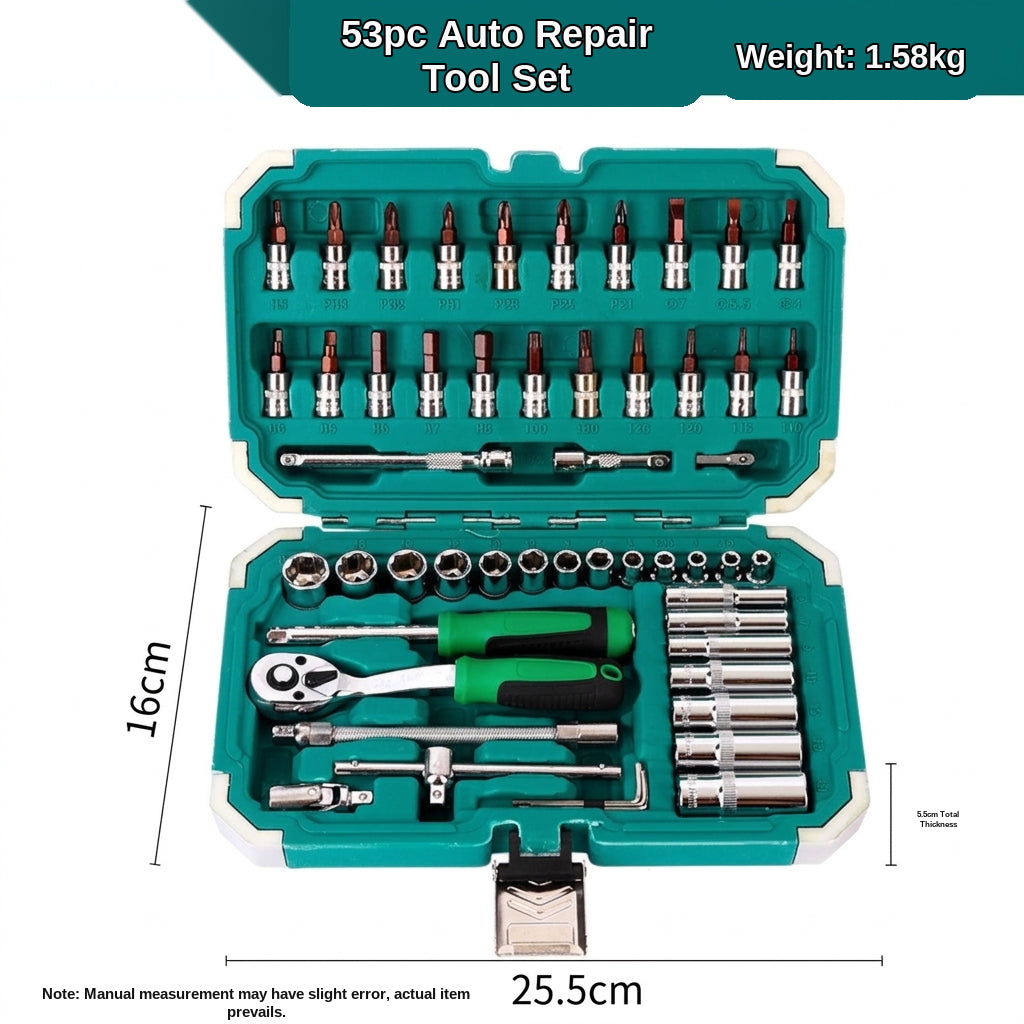 Auto Repair Tool Kit, 55-Piece Socket & Wrench Set