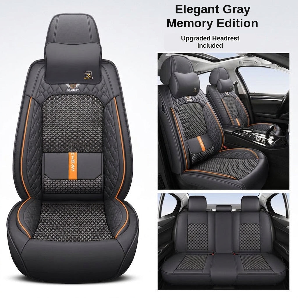 The 2025 new lumbar Napa leather ice silk car seat cushion is suitable for all seasons