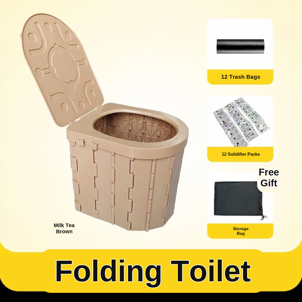 Portable Folding Toilet with Lid for Car Travel