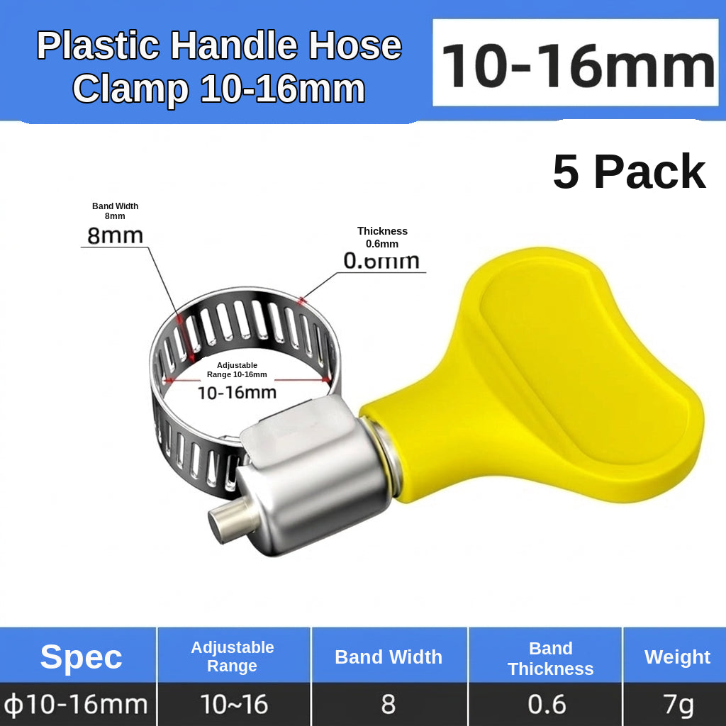 Stainless steel handle, hose hoop, hand screwing, clamping, holding hoop, pipe hoop, water pipe tightening hoop, gas pipe fixing, clamping buckle