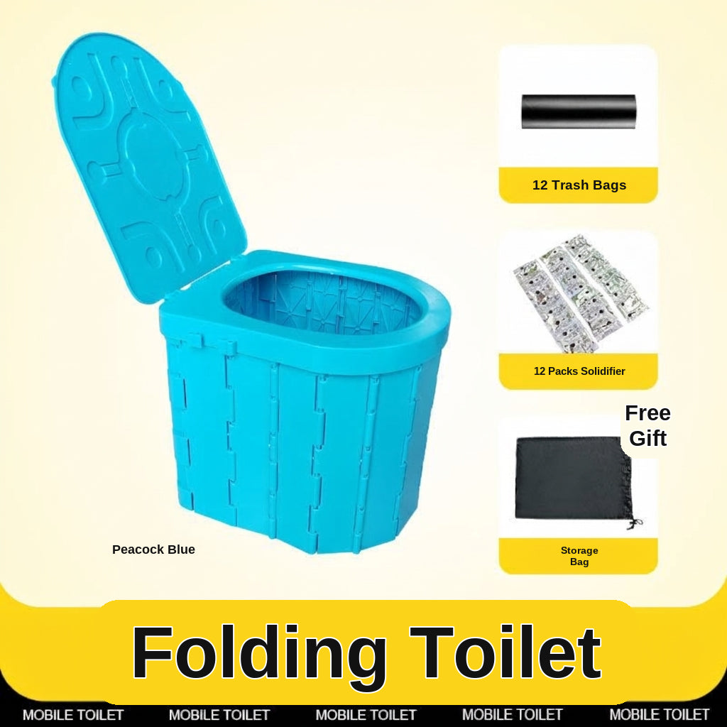Portable Folding Toilet with Lid for Car Travel
