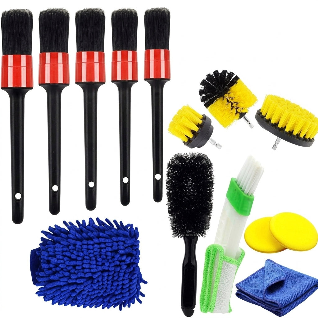 Amazon Hot-selling car wash set 9-piece set C car cleaning waterproof gloves tire crevice cleaning brush car wash