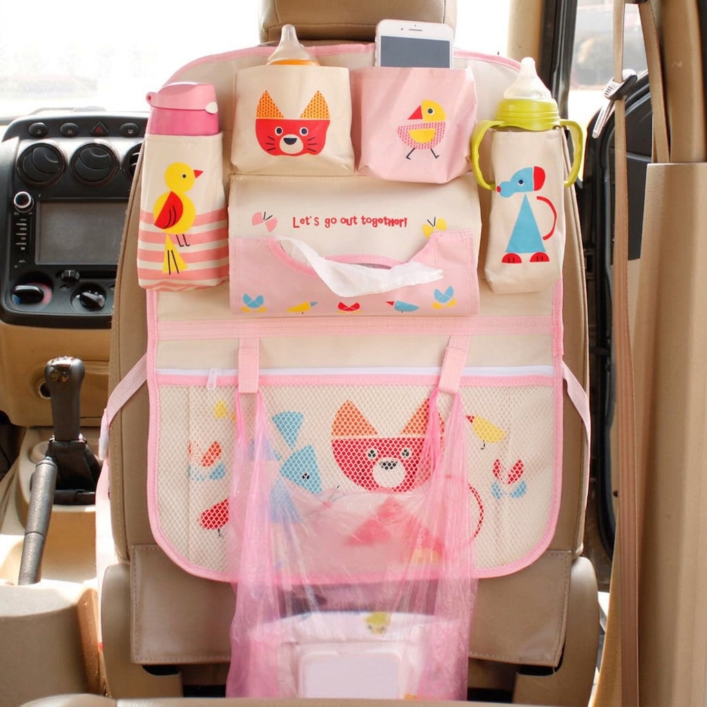 New car seat back bag, Japanese cartoon cute multifunctional storage bag, baby supplies, car storage hanging bag