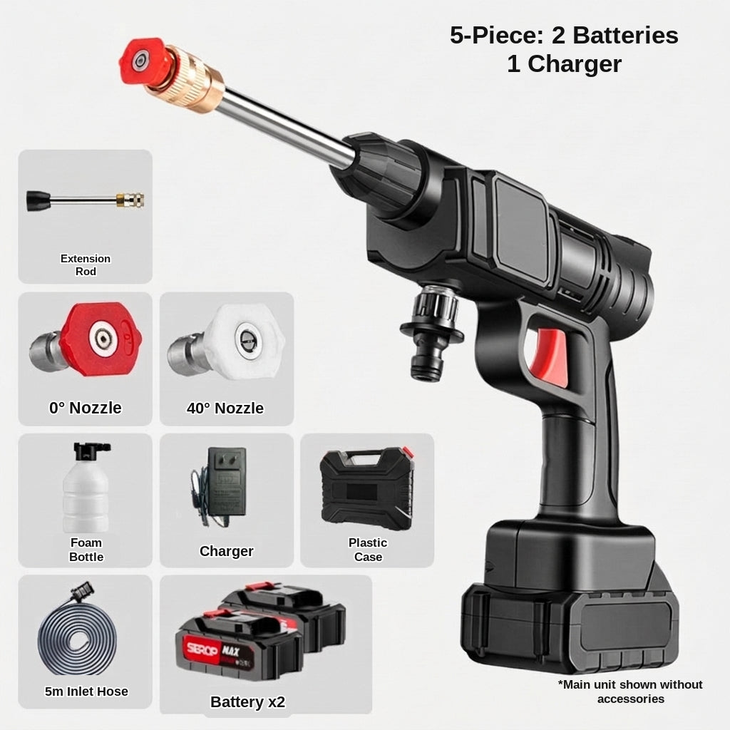 Brushless electric car wash high-pressure water gun, multifunctional handheld portable car wash washer, water nozzle for household plant watering