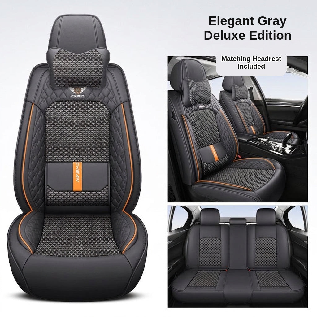 The 2025 new lumbar Napa leather ice silk car seat cushion is suitable for all seasons