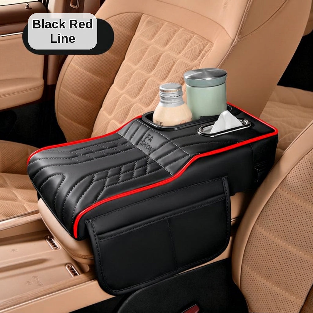 Multi-functional car armrest box water cup holder heightened central protective cover car tissue box supplies storage mat