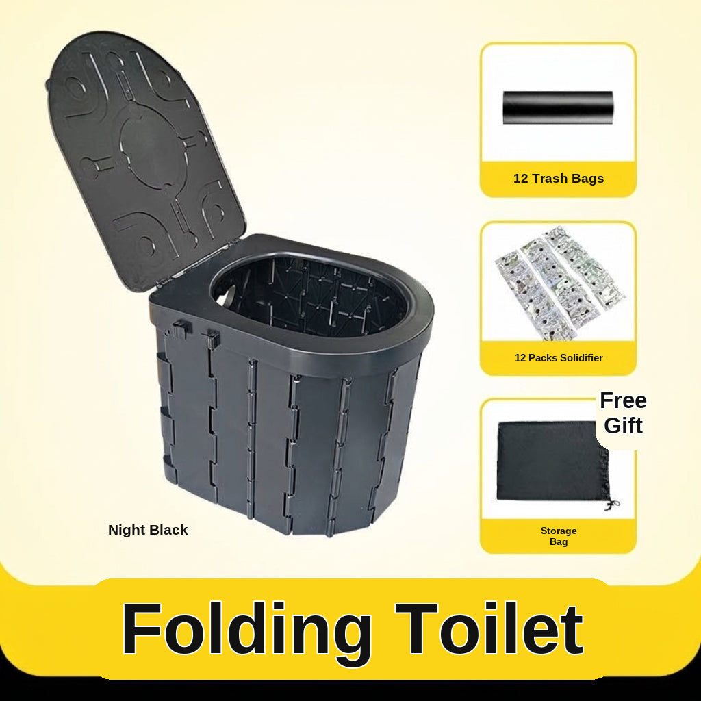 Portable Folding Toilet with Lid for Car Travel
