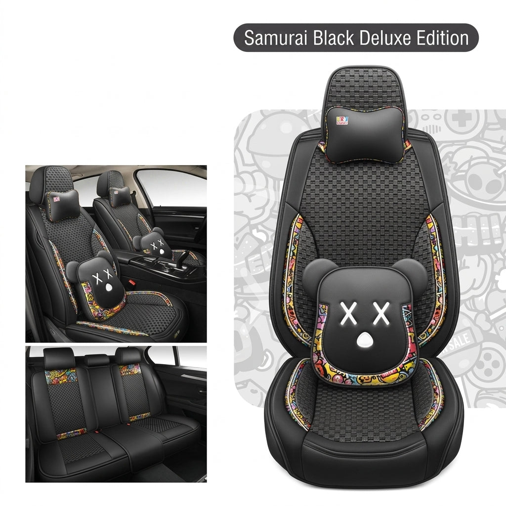 New Ice Silk Breathable Car Seat Covers, Cartoon Cute Seat Covers, Fully Inclusive Seat Cushion Covers All Seasons