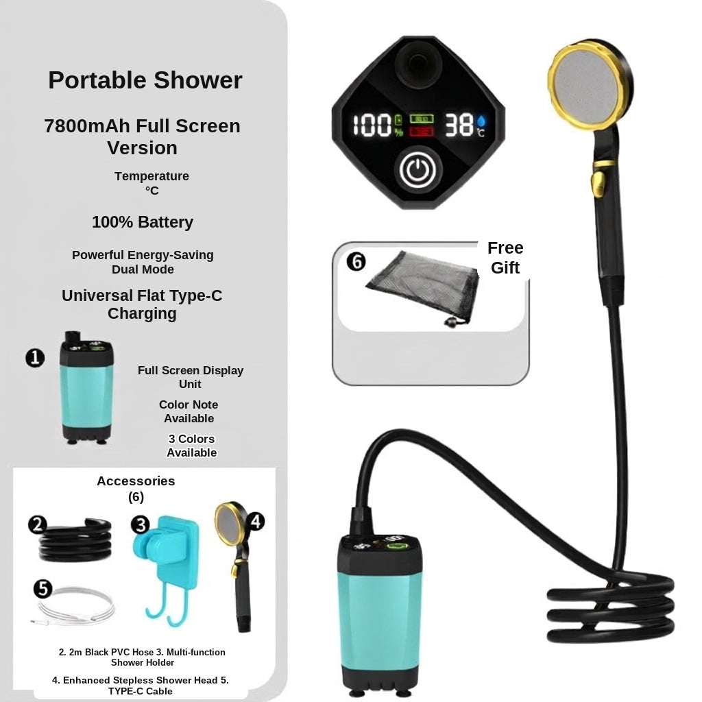 Portable Shower - Rechargeable Battery Powered