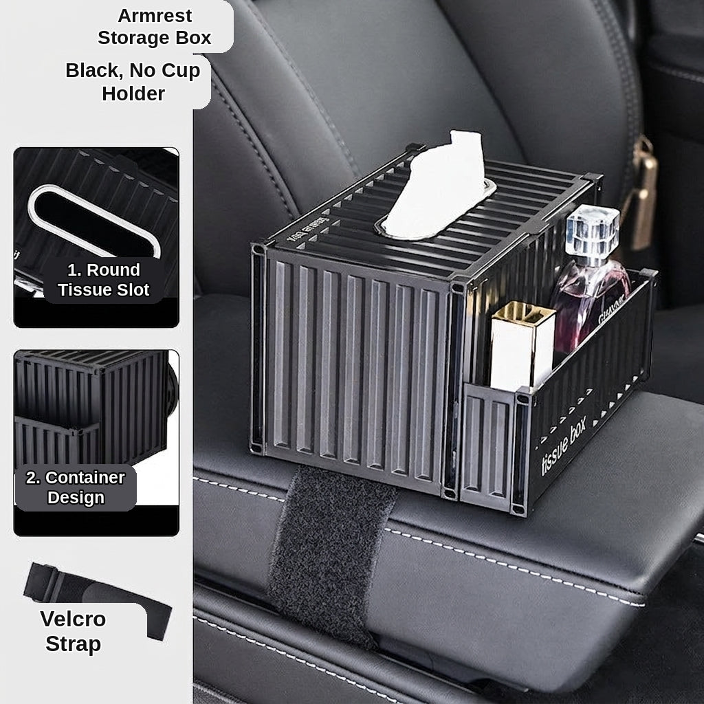 Car tissue box, armrest box, multifunctional water cup holder, storage box, creative and simple car interior sundries storage box