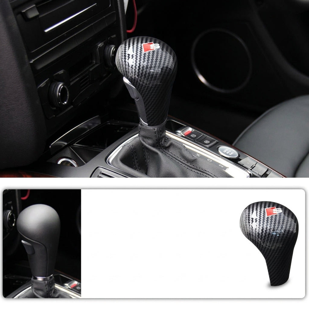 Suitable for Audi A6L A4L Q5LA3Q7Q2L gear shift cover, carbon fiber texture gear lever cover, and automotive interior modification
