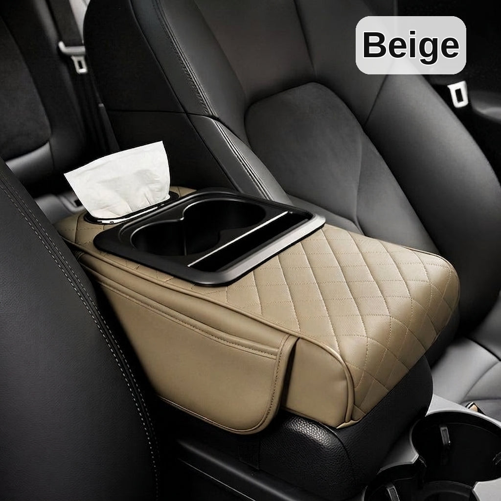 Armrest box raised pad, car cup holder, tissue box (Huotong Global · Light Custom) universal microfiber leather