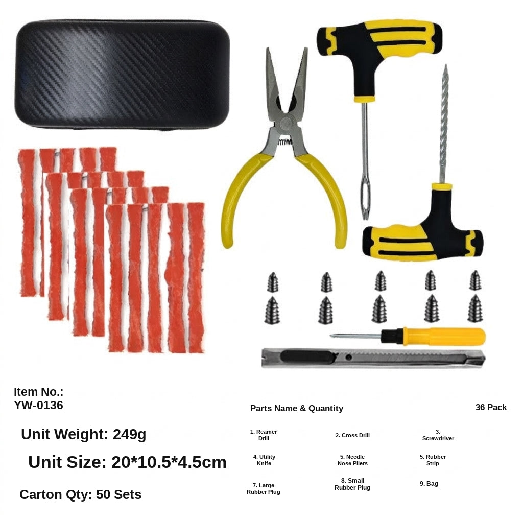 Tire Repair Kit - 61-Piece Emergency Tool Set