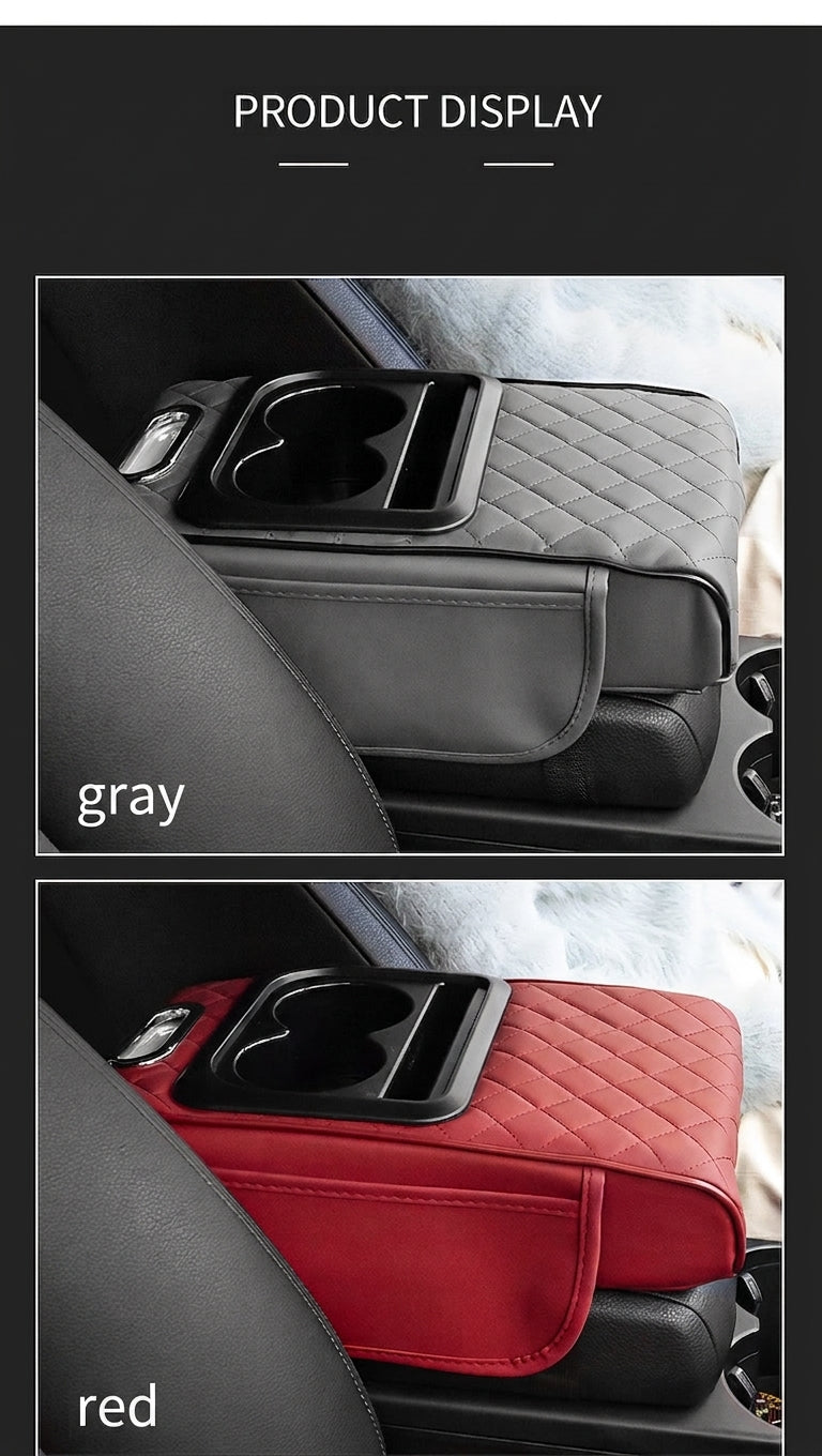 Armrest box raised pad, car cup holder, tissue box (Huotong Global · Light Custom) universal microfiber leather