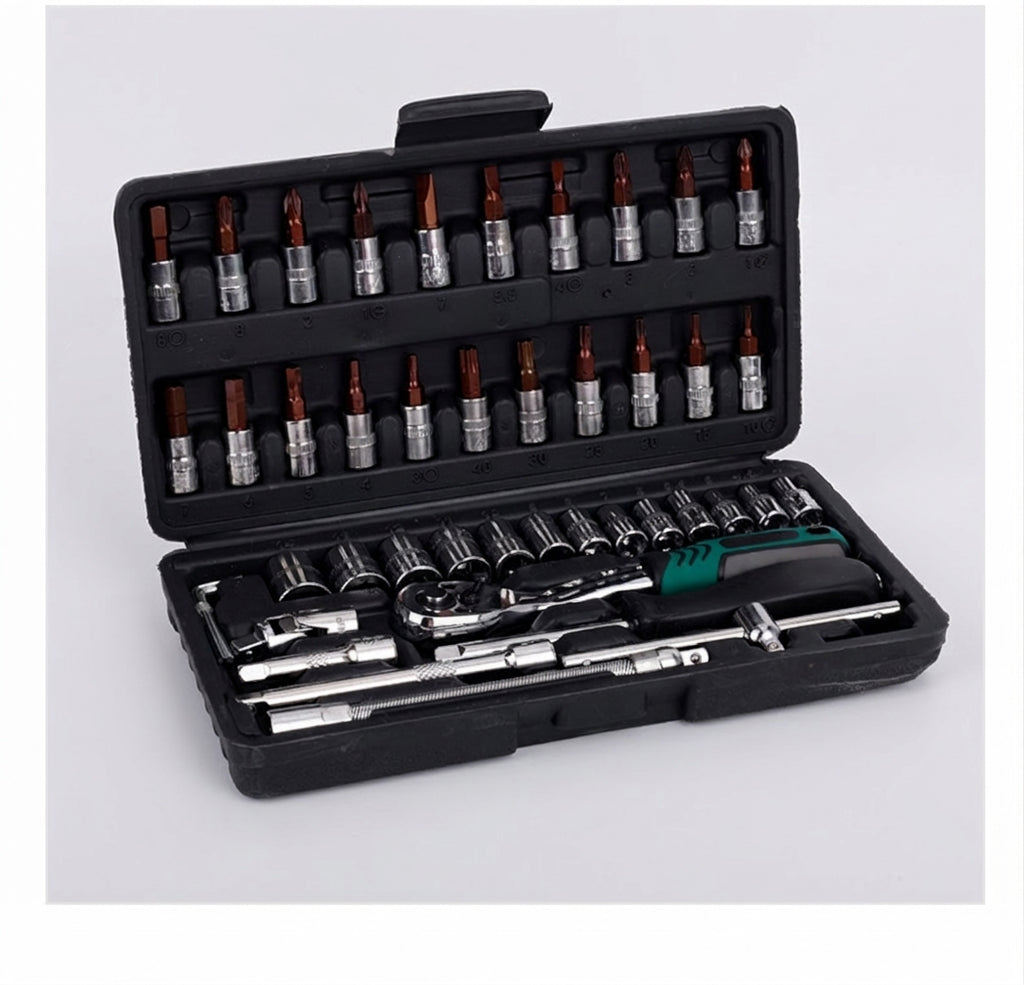 Natural S2 Bit Head 72-Tooth Ratchet Wrench Auto Repair Mechanical Repair Household Repair Sleeve Tool Set Hardware Toolbox