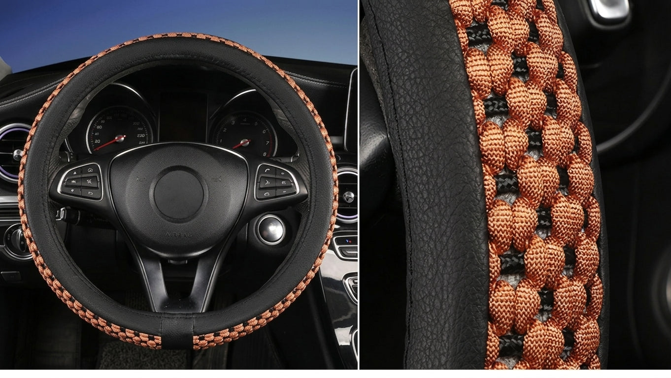 Factory direct sales of Ice Silk breathable non-slip steering wheel covers, all-season universal car handlebar covers, cross-border e-commerce Amazon