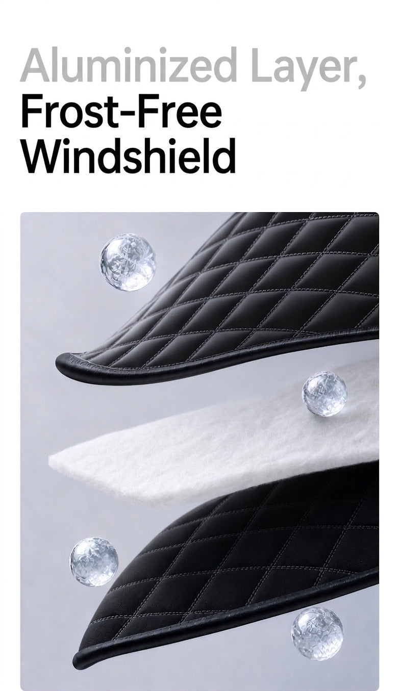 Car Snow Cover - Front Half Cover with Straps