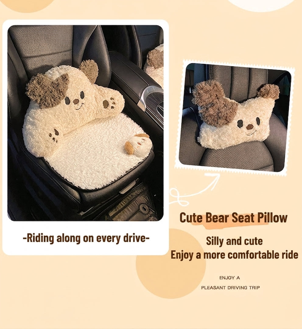 Car headrest, neck pillow, a pair of female driver pillows, cute dogs, car cushions, car seats, lumbar and neck pillows