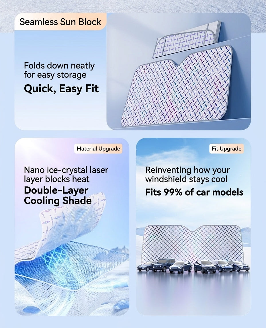 Car sunshade laser type sun protection and heat insulation summer sunshade car front windshield window sun gear