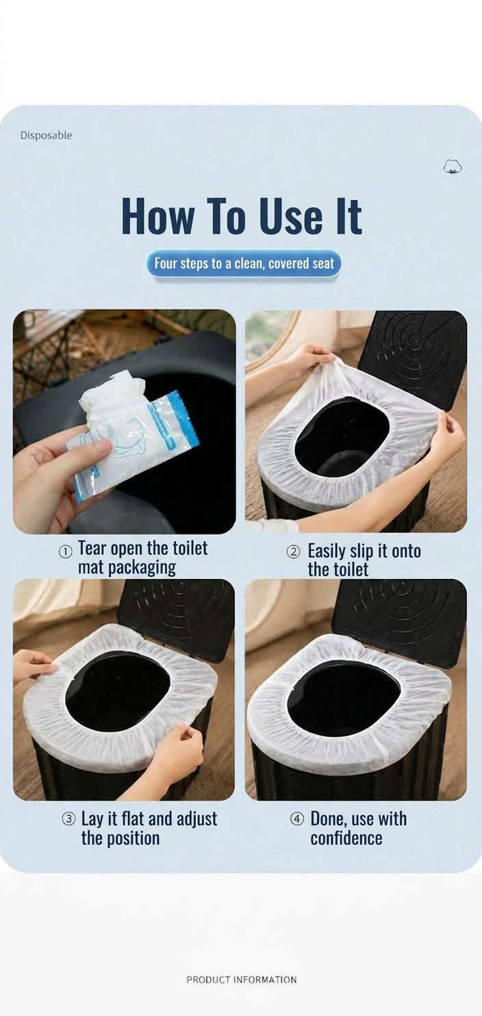 Cross-border English disposable toilet mat, individually packaged, thickened, all-season portable travel hotel seat mat