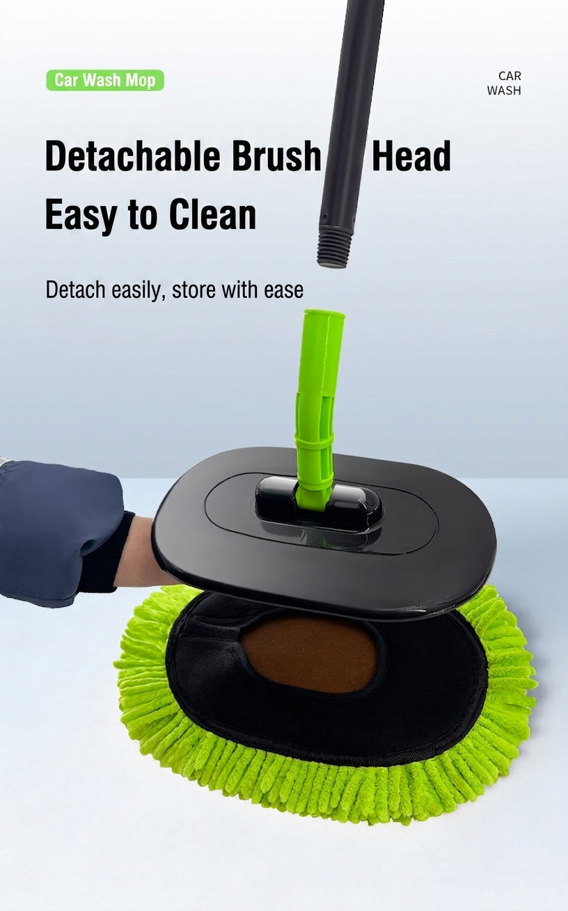 Car wash mop, car wash brush, car brush bristles, retractable long rod, retractable car wash brush cleaning tool