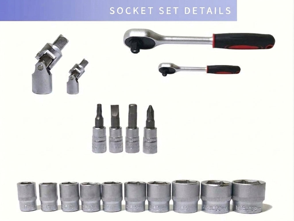 108 socket tool car repair toolbox multi-function large, medium and small flying ratchet wrench set hardware combination