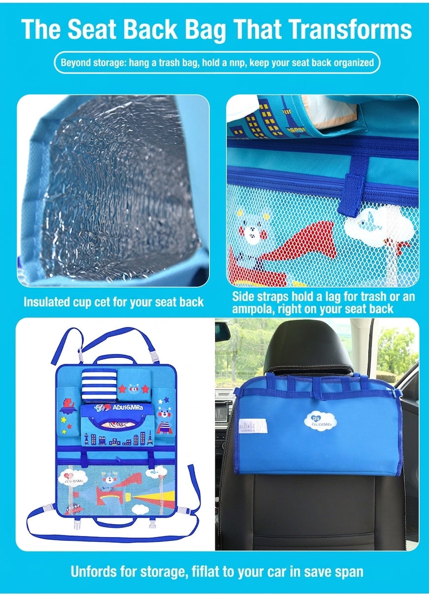 New car seat back bag, Japanese cartoon cute multifunctional storage bag, baby supplies, car storage hanging bag