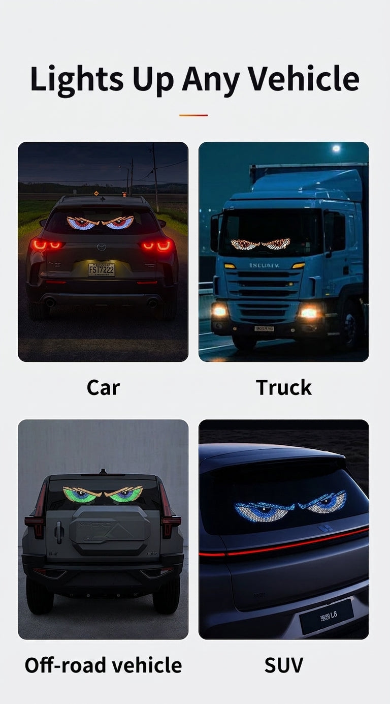 Cross-border car dynamic devil's eye LED warning light, truck truck truck eye light dynamic display light
