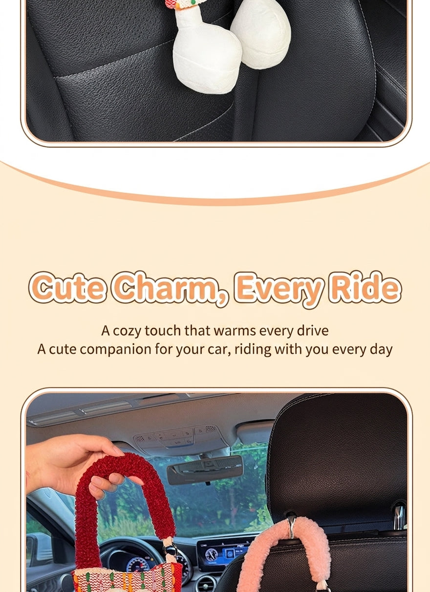 Car tissue box, cute plush toy hand, foot car, in-car tissue hanging bag, high-end practical car armrest box tissue box