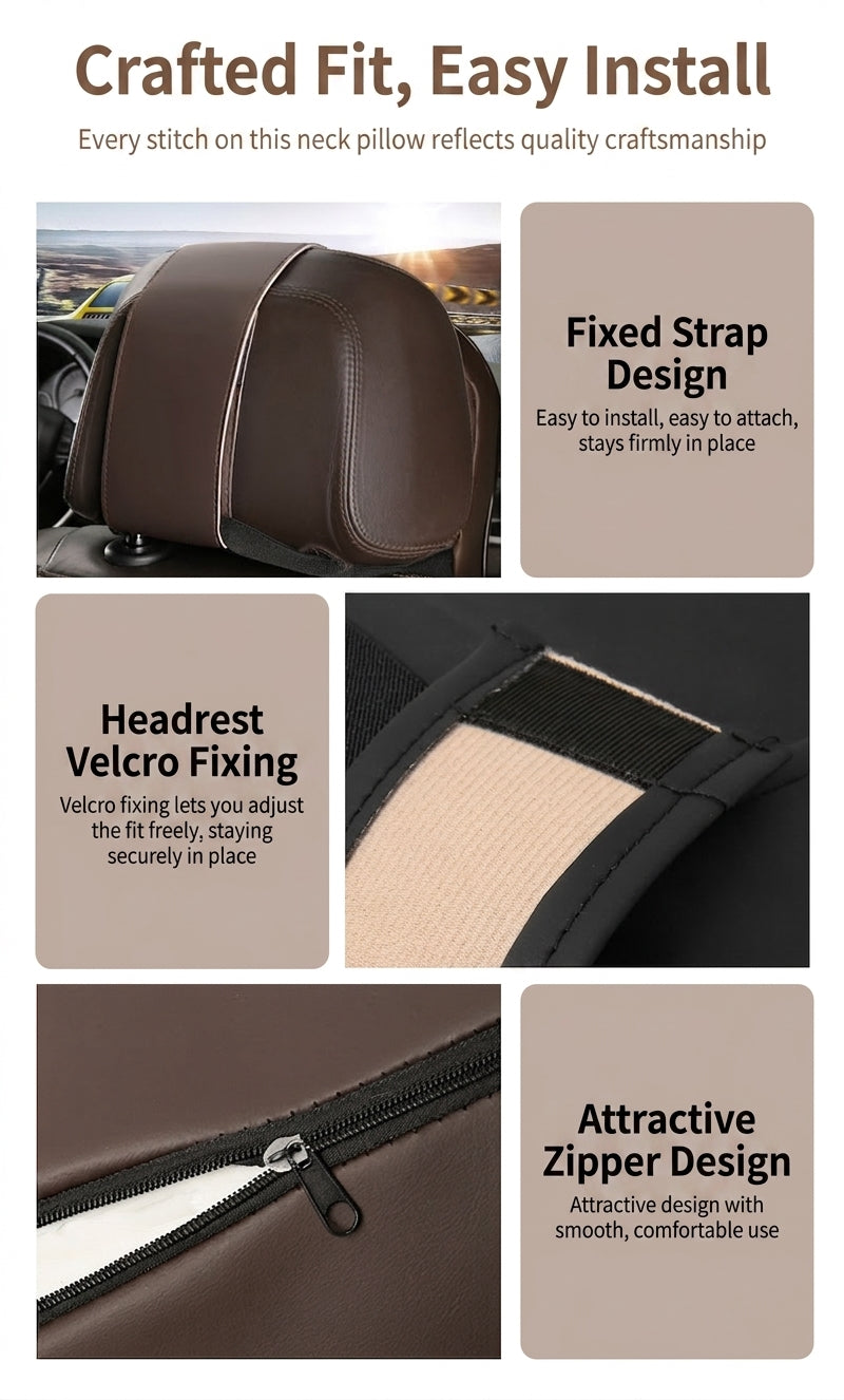 [Full leather on both sides] aviation-grade car neck pillow, memory foam, neck pillow, neck pillow in the car, car seat, neck pillow