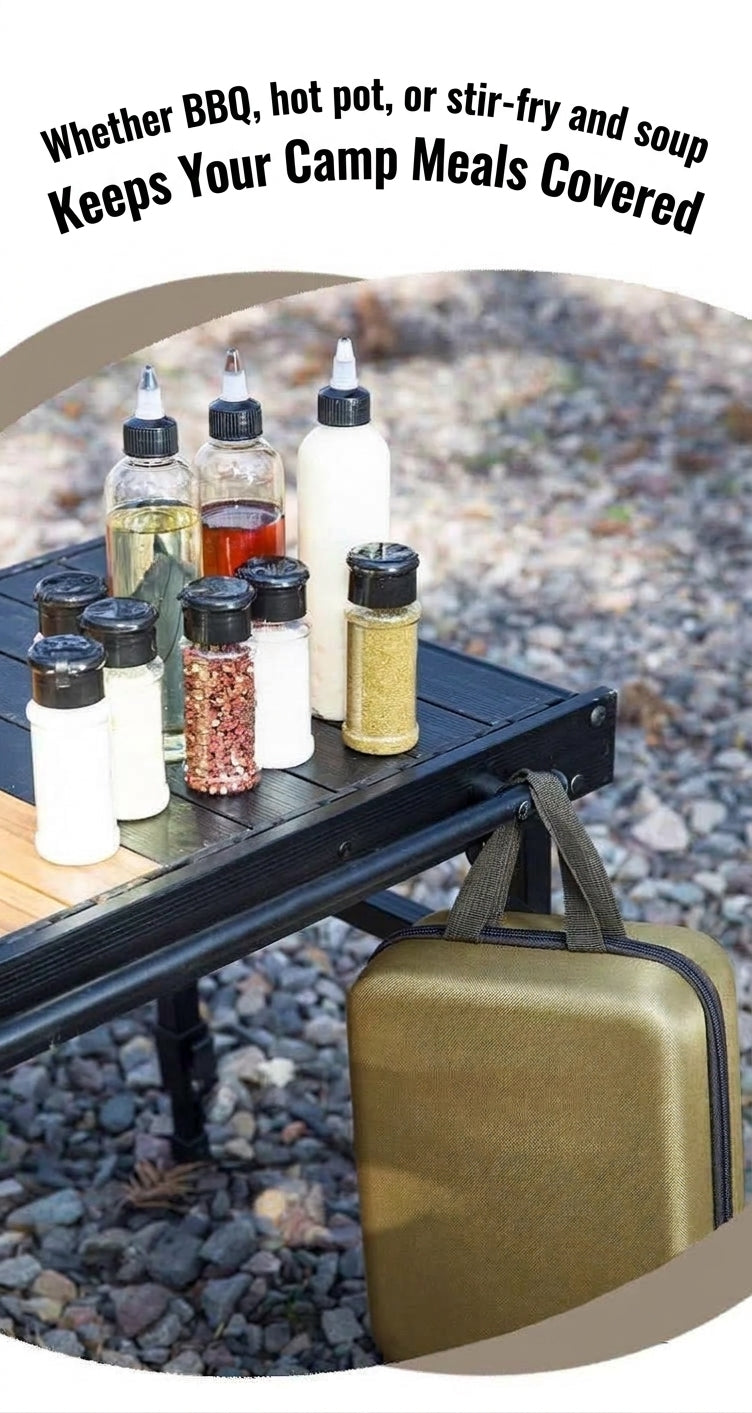 Camping and Outdoor Cooking Seasoning Bottle Set, Outdoor Portable Storage PET Spice Bottle, Repackaging Bottle, Oil Bottle Organizer Bag