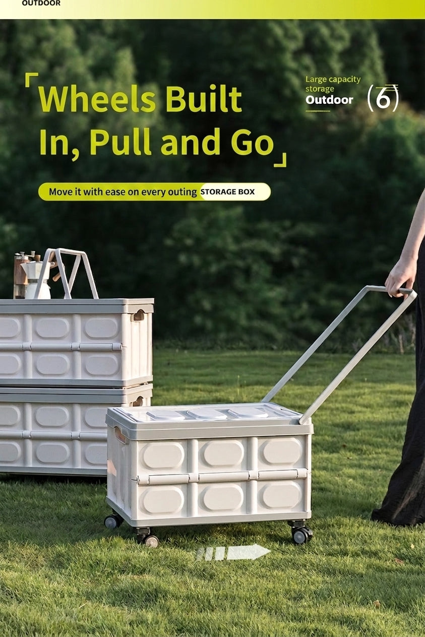 Outdoor foldable storage box, car trunk storage box, multifunctional camping picnic hand-carry basket, picnic storage box
