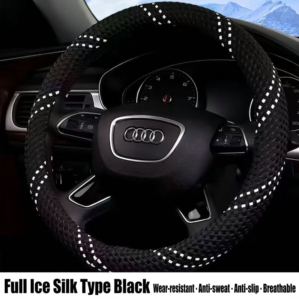 All-season universal wear-resistant car steering wheel covers, woven sweat-absorbing car handlebar covers, direct supply from wholesale manufacturers