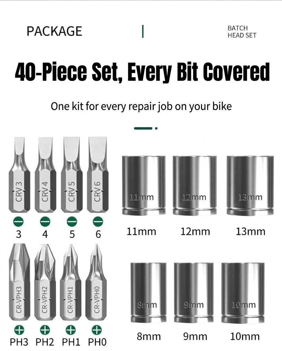 Screwdriver set, motorcycle bike repair tool, repair socket, ratchet wrench, rider tool kit