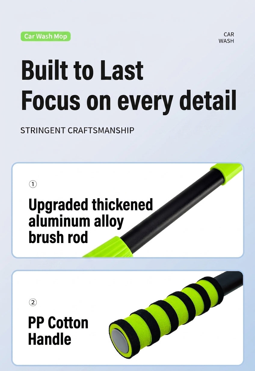 Car wash mop, car wash brush, car brush bristles, retractable long rod, retractable car wash brush cleaning tool