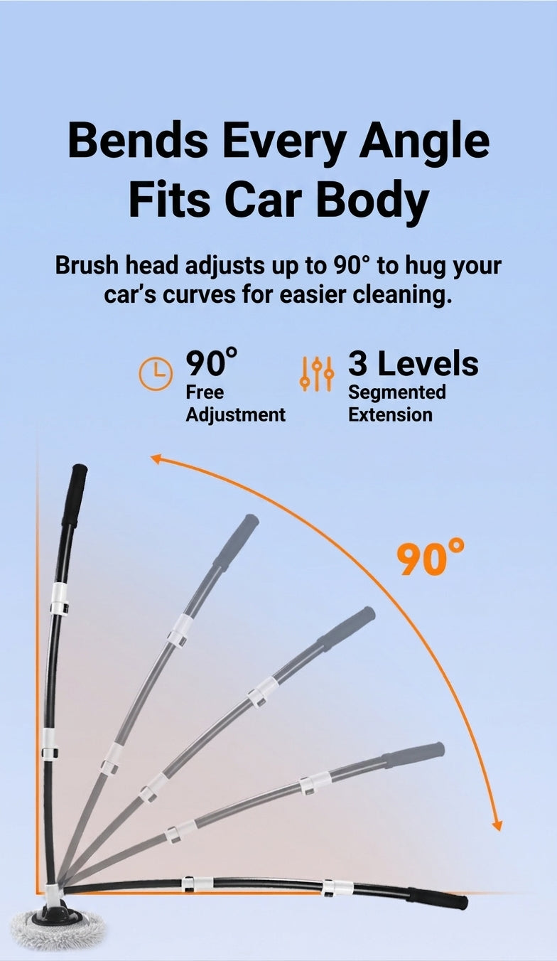 Car Wash Mop with Retractable Bending Rod