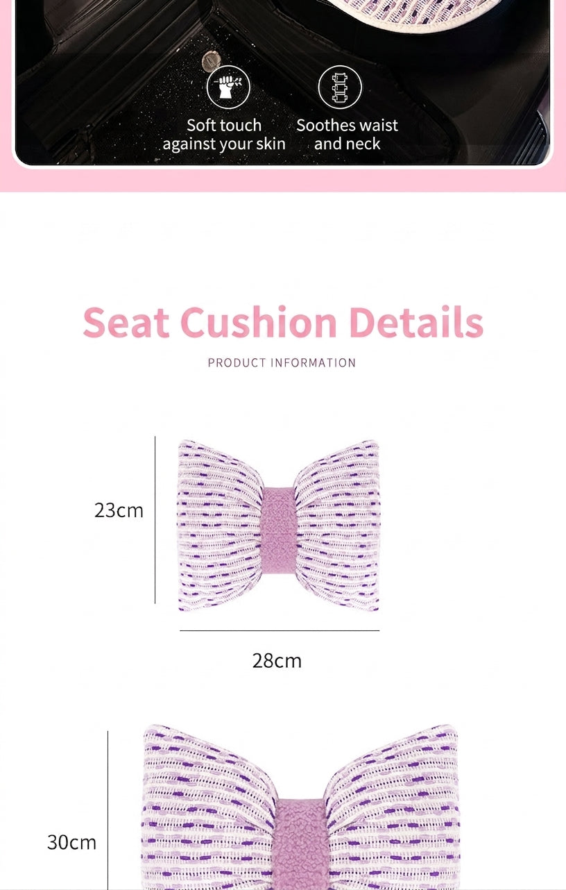Car headrest neck support pillow for car cushions, car seat lumbar cushion set, for the driver's seat and for women's lumbar support