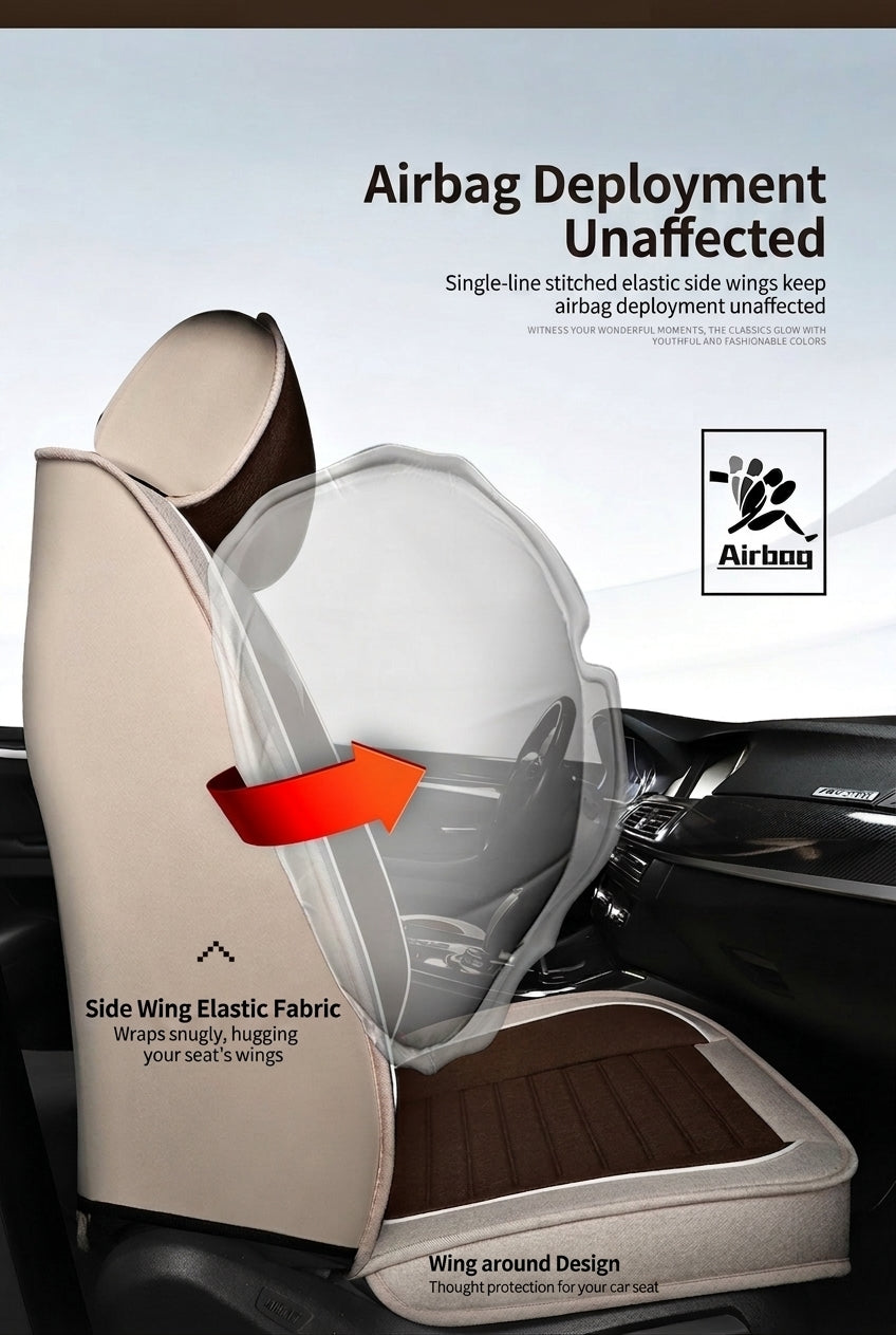 All-season universal full-coverage car seat covers, full-coverage spring and winter linen fabric art car covers, seat covers, and car cushion covers