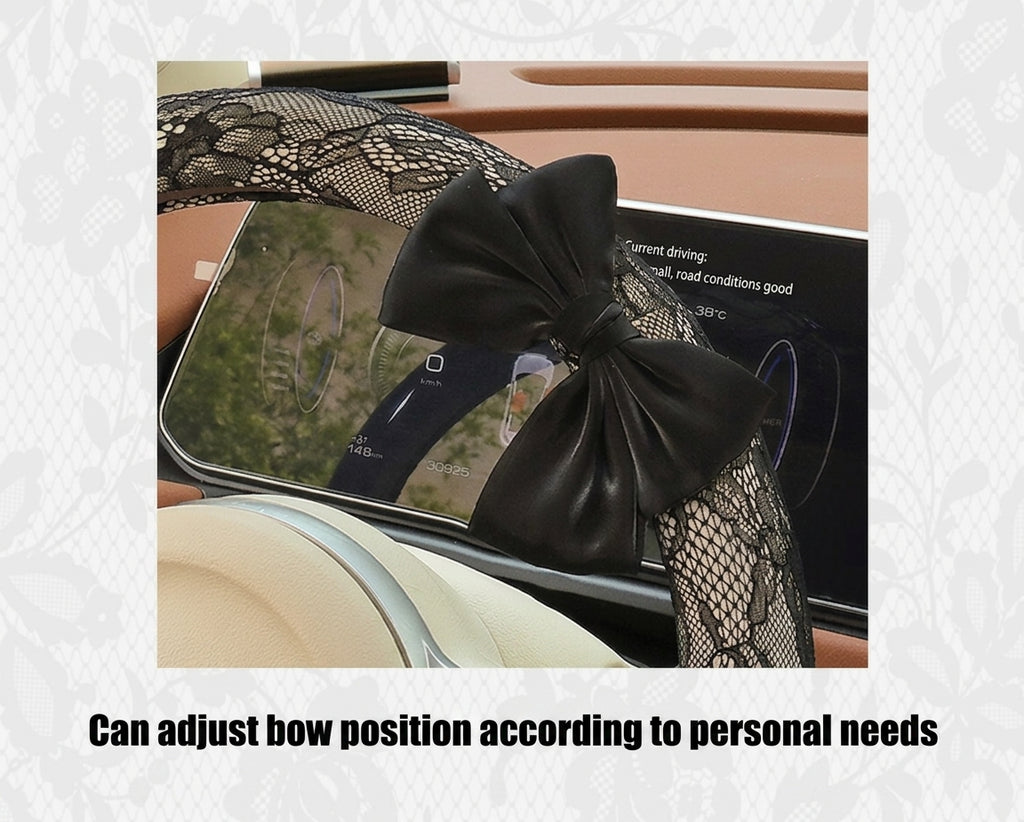 Lace car steering wheel cover, anti-slip decoration, all-season universal one-piece dropshipping, cross-border e-commerce trending sporty style