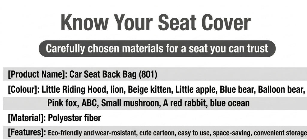 New car seat back bag, Japanese cartoon cute multifunctional storage bag, baby supplies, car storage hanging bag