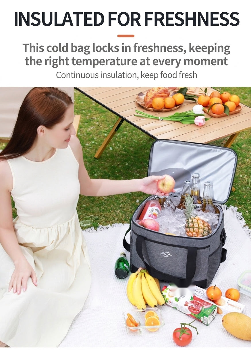 Insulated Cooler Bag, Portable Cold Storage