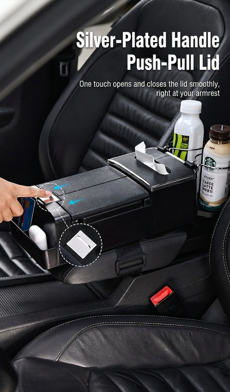 Car tissue box, armrest box, multifunctional water cup holder, storage box, creative and simple car interior sundries storage box