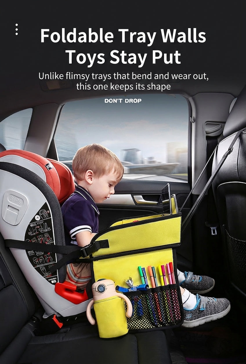 Cross-border car mini table, children's travel tray, car rear seat soothing tool, safety seat folding table