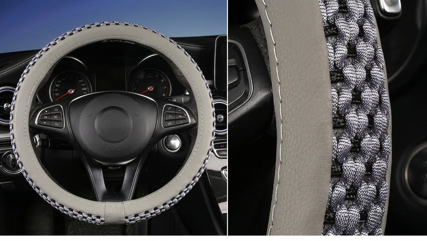 Factory direct sales of Ice Silk breathable non-slip steering wheel covers, all-season universal car handlebar covers, cross-border e-commerce Amazon