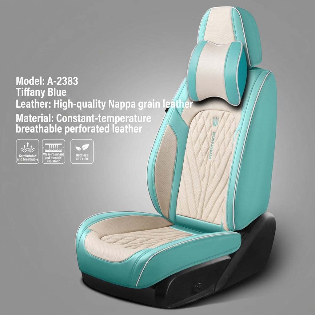 Car seat cushion Nappa leather breathable all-season universal seat cover, full-coverage high-end seat cushion car seat protective cover