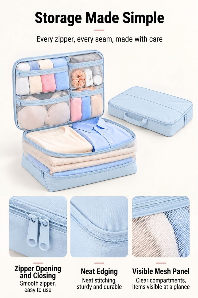 Travel Storage Bags, Five-in-One Compressible Set