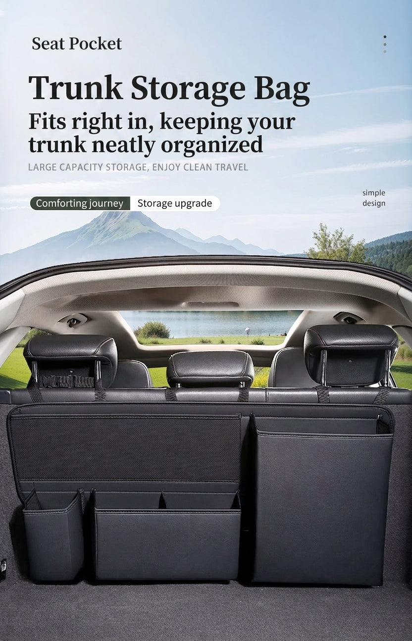 Multifunctional trunk storage bag, large-capacity storage car storage bag, zoned design for easy access and portable storage box
