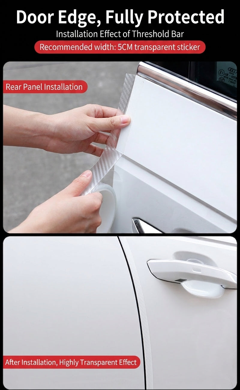 Car sill strips, carbon fiber bumper anti-collision strips, anti-stepping paste, carbon fiber pattern, universal body film stickers, decorative strips